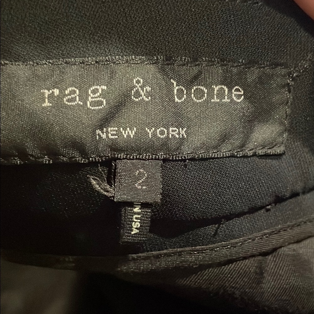 Rag & Bone Black Mo Pants Leather Waistband cuffed crop pants - Picture 6 of 8